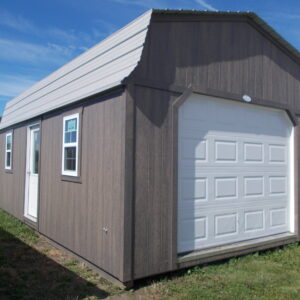 Wood lofted garage
