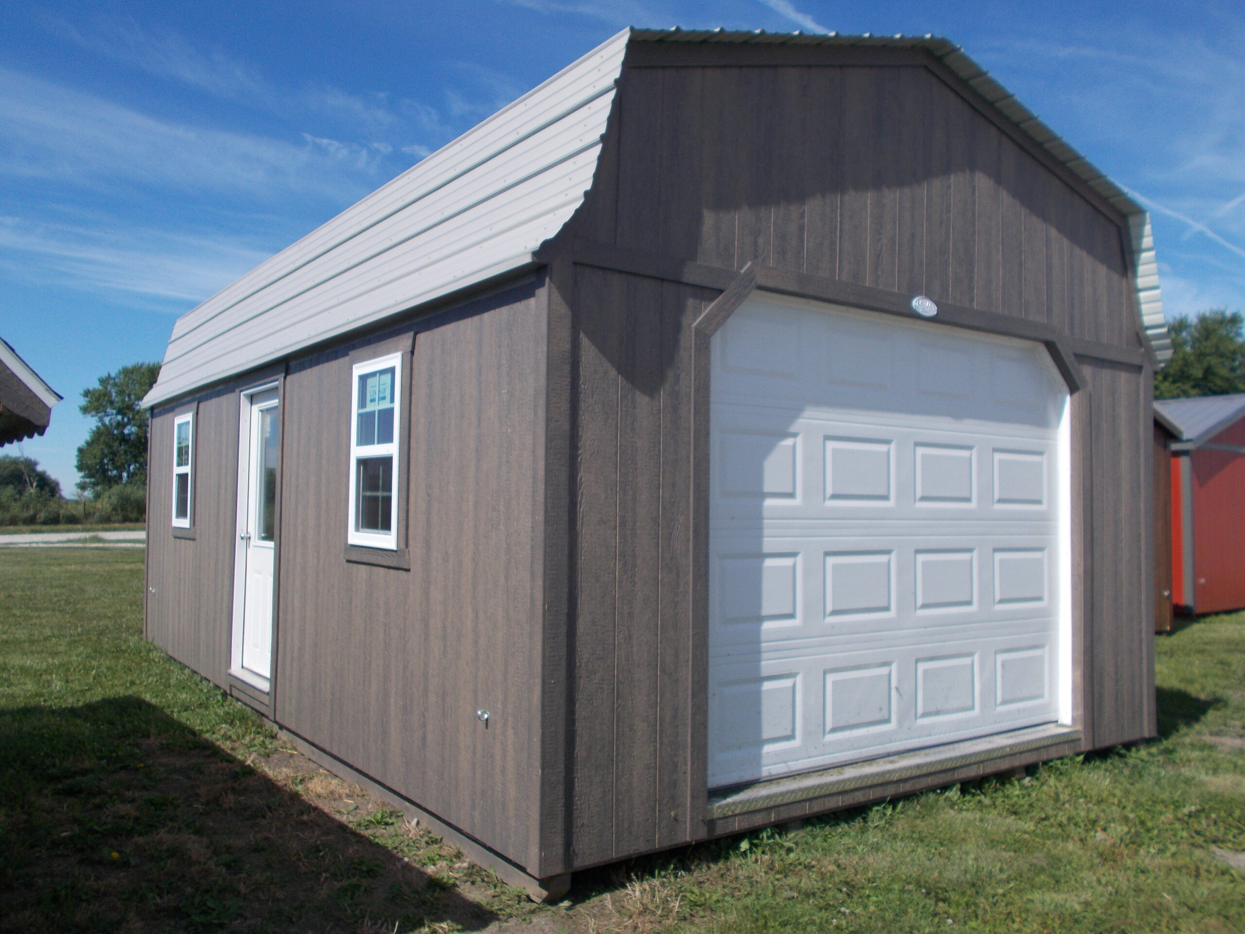 Wood lofted garage