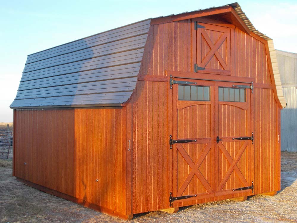 Wood mini barn.